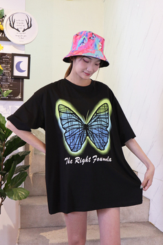 高質感立體刺繡蝴蝶蕾絲網子亮片造型上衣