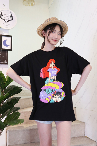 彩色卡通公主時尚百搭棉上衣-上衣推薦
