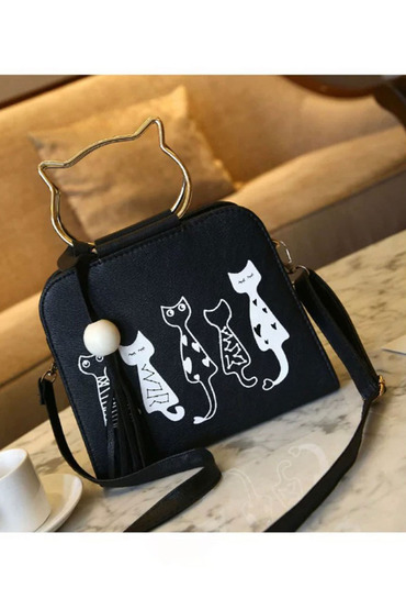 可愛貓咪造型手提側背包包-包包推薦