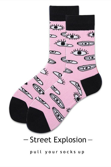 粉紅泡泡眼睛襪子-襪子推薦
