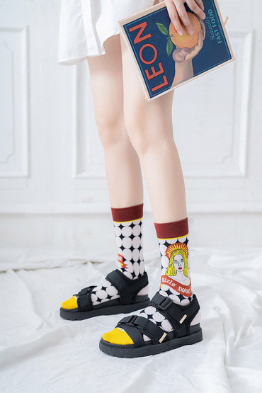 太陽女孩閃星紋造型襪子-襪子推薦