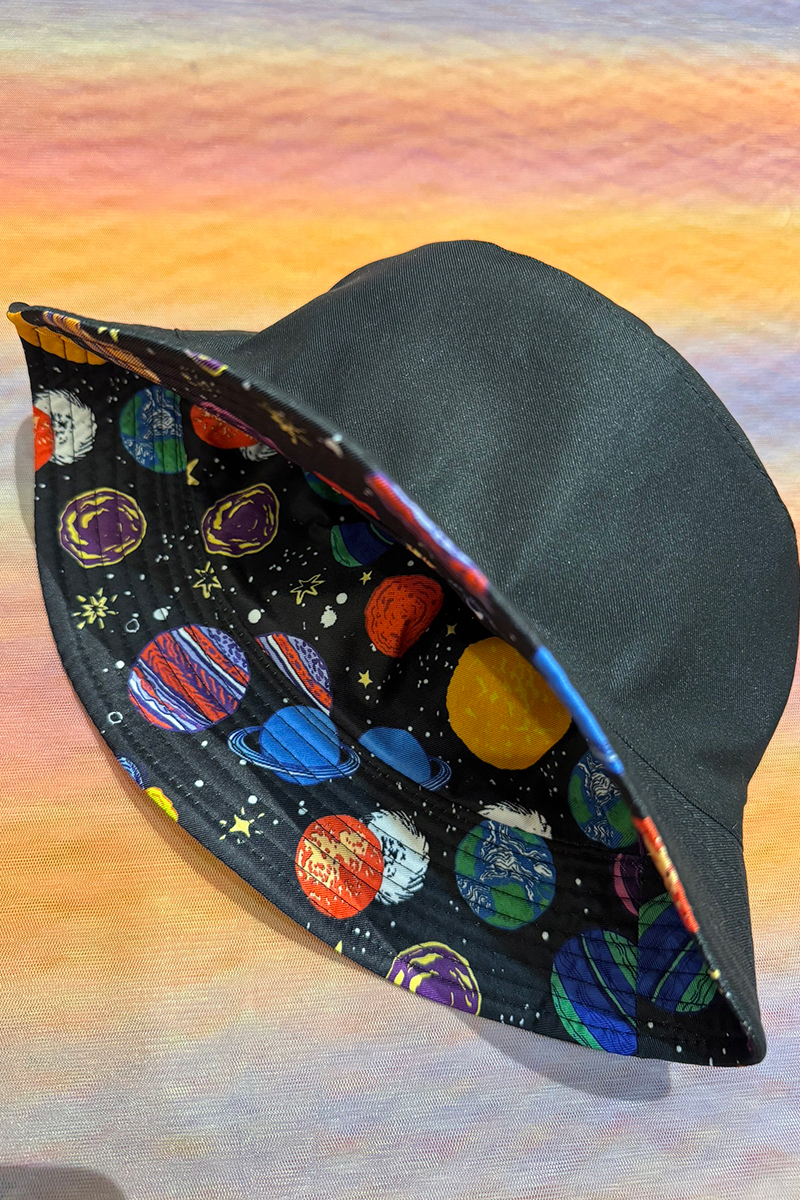 彩色宇宙星球雙面戴漁夫帽