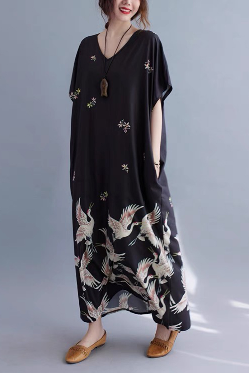 優雅粉白鷺鷥質感洋裝-洋裝推薦
