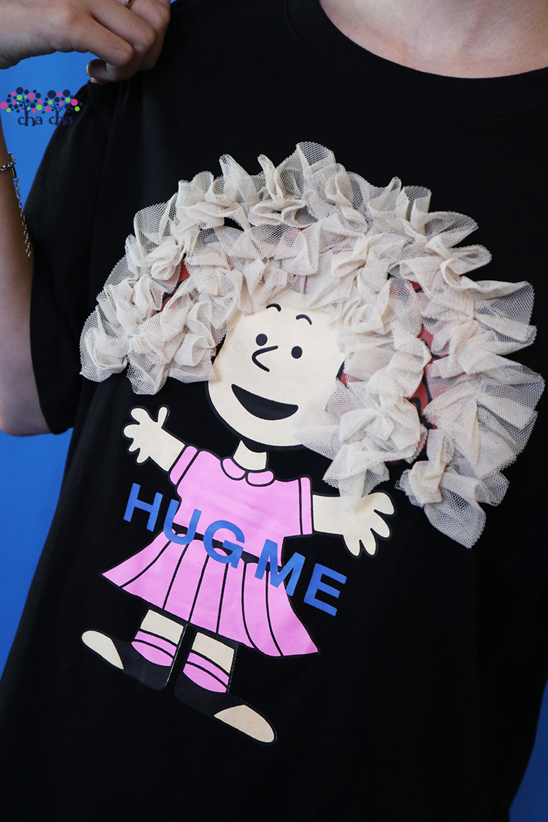 立體蕾絲爆炸頭可愛娃娃造型大學T-上衣推薦