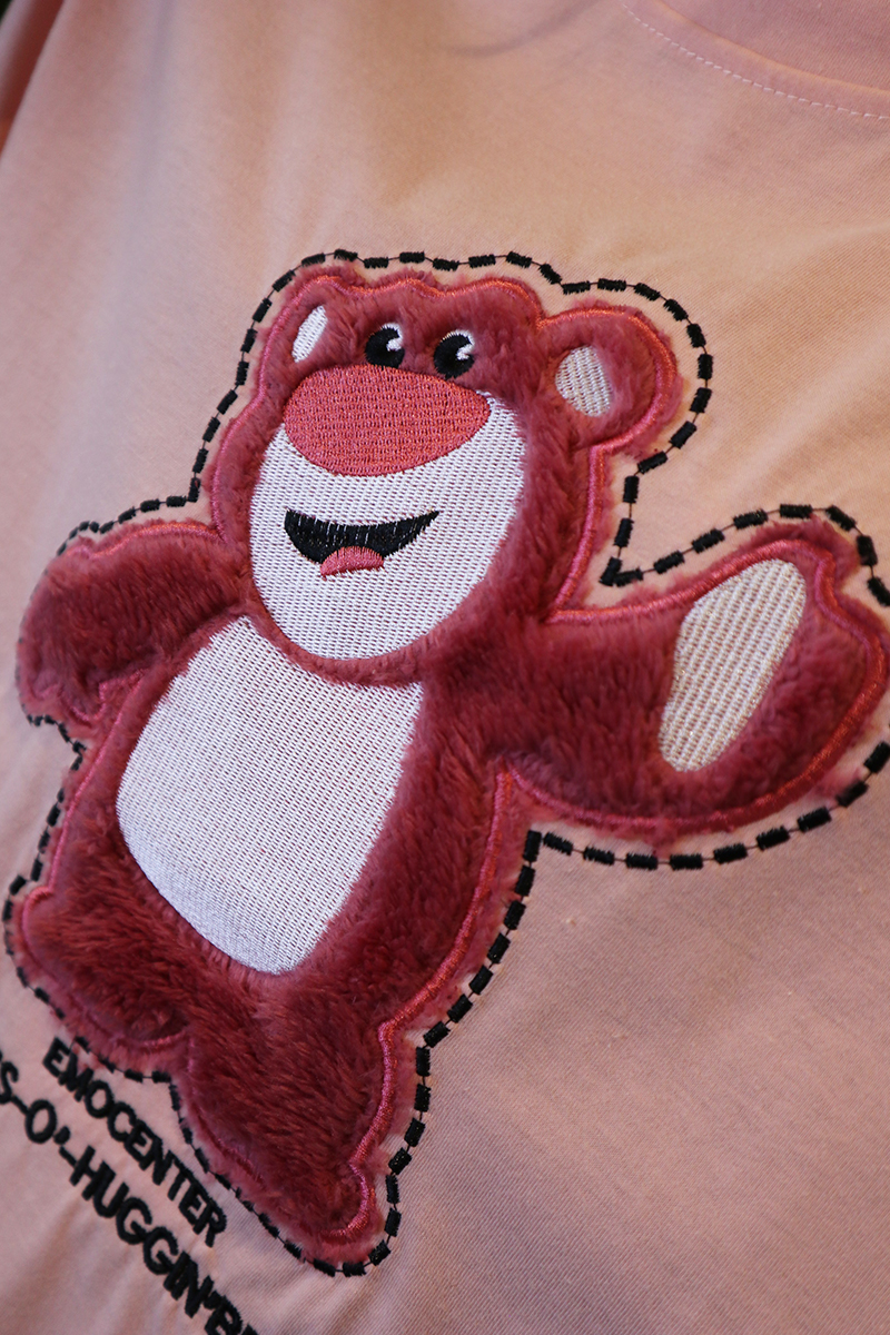 立體粉紅熊熊玩偶可愛上衣-上衣推薦
