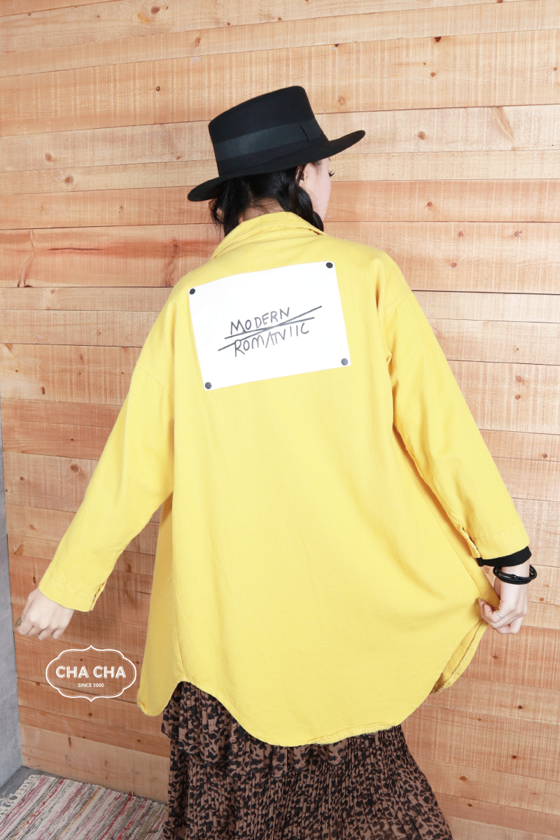 黃色牛仔外套-秋冬衣服材質